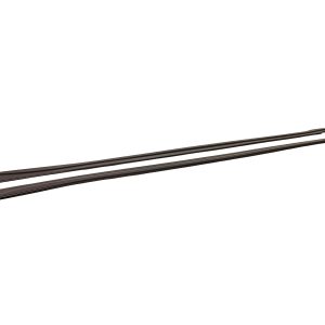 Pair of dark windshield wiper blades laid diagonally side by side on a white background