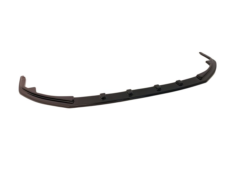 A curved black car rear spoiler with multiple mounting fins along its length, designed to improve aerodynamics on a vehicle.