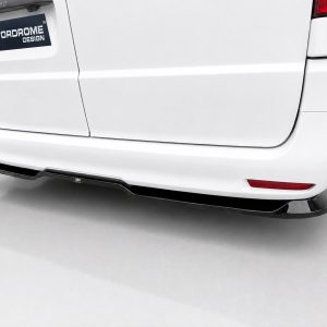 K190-004_3-1jpg - OPSHOLDERS White Mercedes van rear bumper with a black carbon fiber rear lip/spoiler and a MotorDrome Design sticker on the left door area