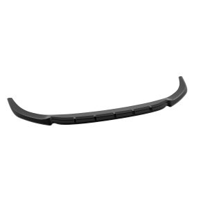 Black curved car aero spoiler lip with small vertical fins along the underside, designed to improve downforce and aerodynamics on a vehicle