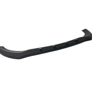 Black curved automotive spoiler with multiple mounting points, designed to improve aerodynamics on a car's rear.