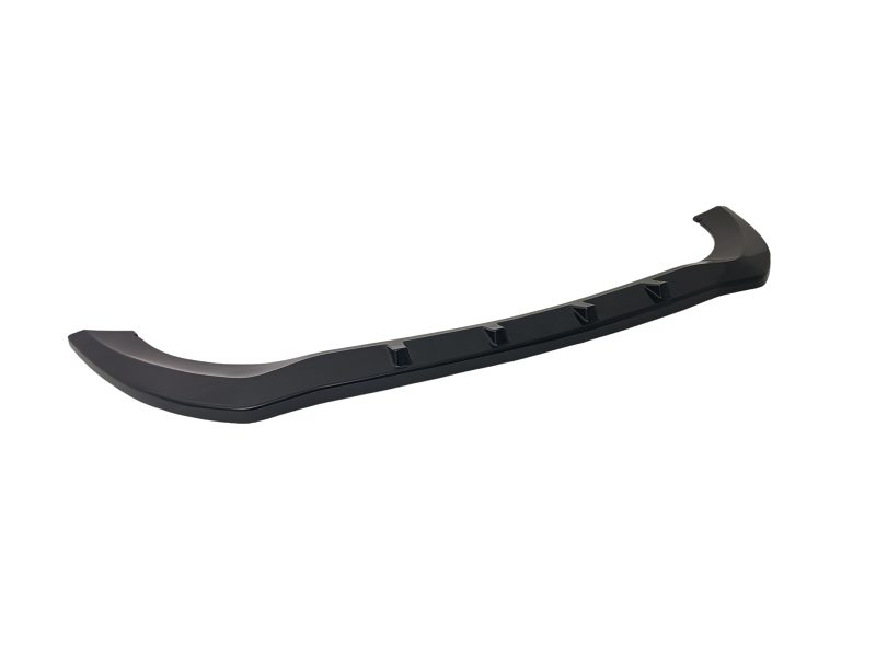 Black curved automotive spoiler with multiple mounting points, designed to improve aerodynamics on a car's rear.