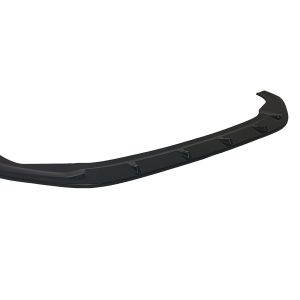Black automotive rear spoiler with integrated fins, shown isolated on a white background.