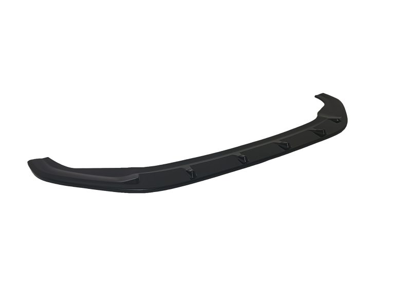 Black automotive rear spoiler with integrated fins, shown isolated on a white background.