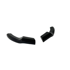 K196-003_5jpg - OPSHOLDERS Two black curved plastic pieces resting on a white background, left and right components separated apart.