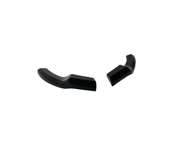 K196-003_5jpg - OPSHOLDERS Two black curved plastic pieces resting on a white background, left and right components separated apart.