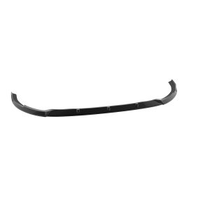 Curved black car bumper lip spoiler with small vertical fins for aerodynamics