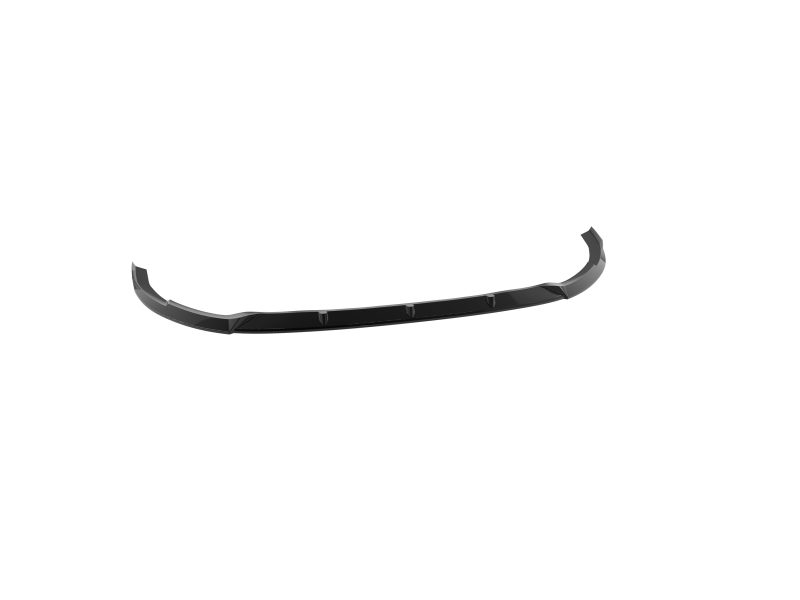 Curved black car bumper lip spoiler with small vertical fins for aerodynamics
