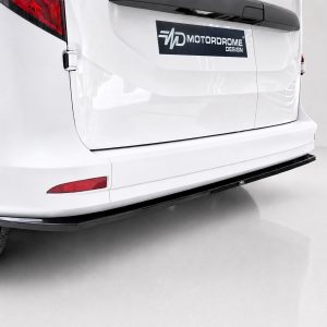K204-003_2jpg - OPSHOLDERS White SUV rear end with a Motordrome Design badge on the tailgate and a black bumper guard visible under the tailgate.