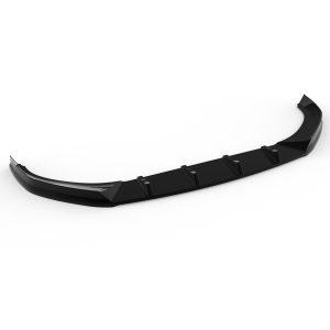 Glossy black curved front bumper lip/spoiler for a car