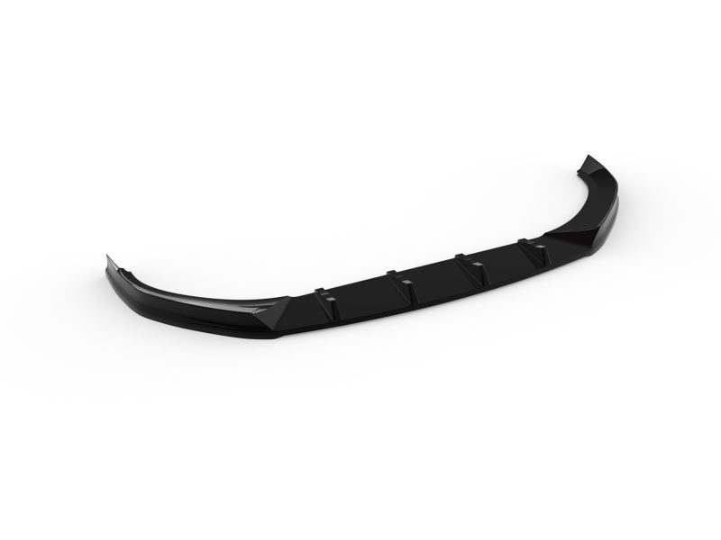 Glossy black curved front bumper lip/spoiler for a car