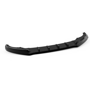 Black curved car bumper component with mounting holes and internal supports, shown on a white background.