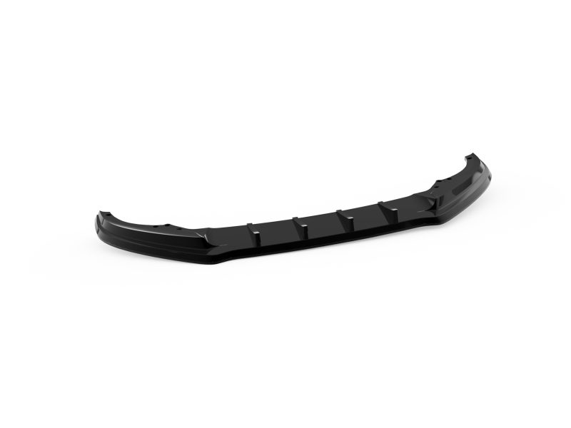 Black curved car bumper component with mounting holes and internal supports, shown on a white background.
