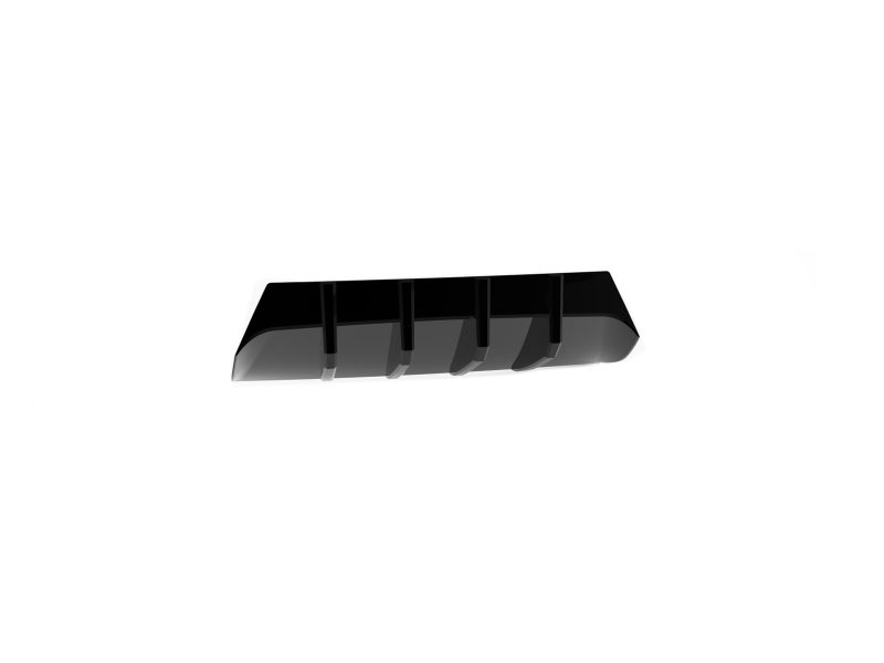K208-003_4jpg - OPSHOLDERS Black curved aerodynamic fin spoiler with multiple vertical fins, viewed from the side on a white background
