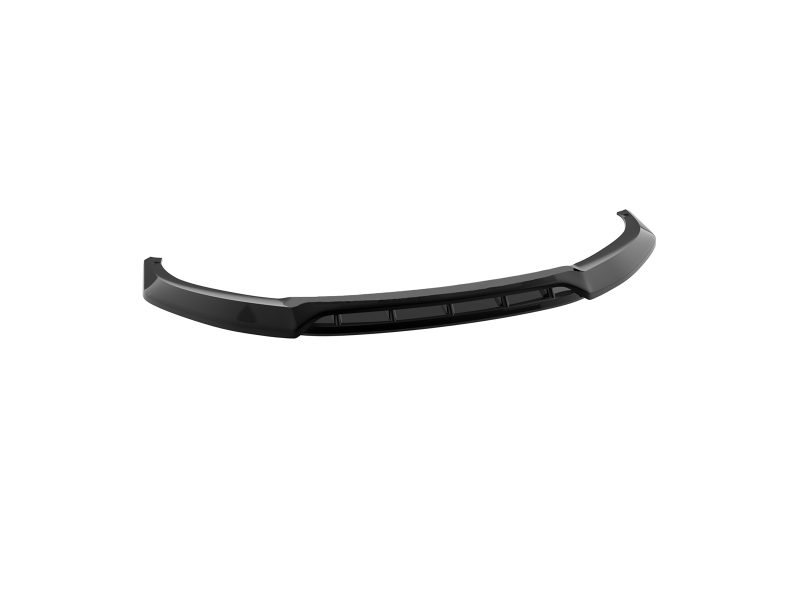 Black curved front bumper lip spoiler, an aerodynamic car accessory viewed from below/side angle