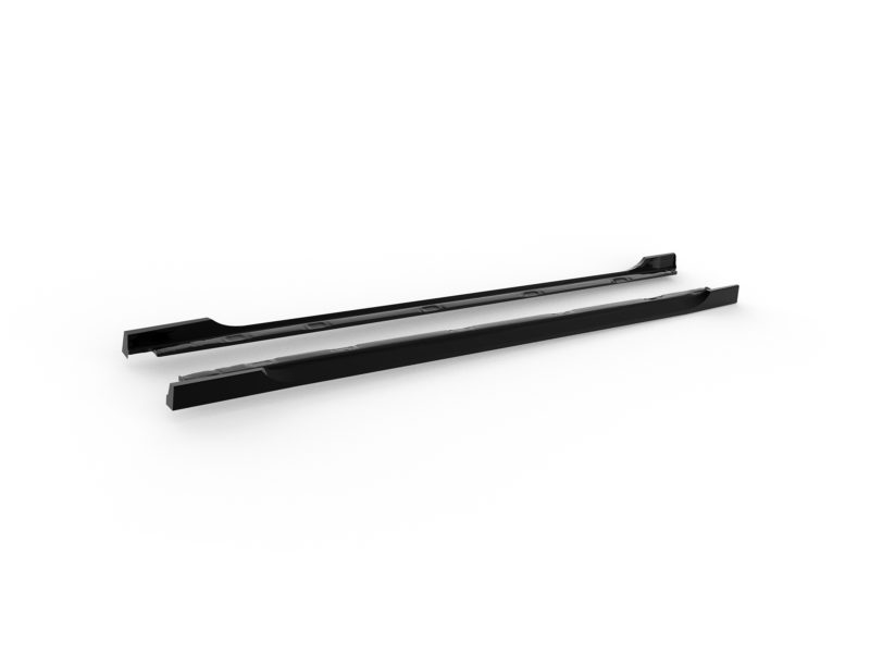 K209-002_5jpg - OPSHOLDERS Two black parallel metal rails resting on a white background, likely roof rack crossbars or side rails for a vehicle.