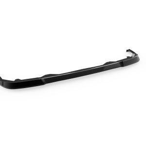 Long glossy black car bumper lip/spoiler part photographed on a white background