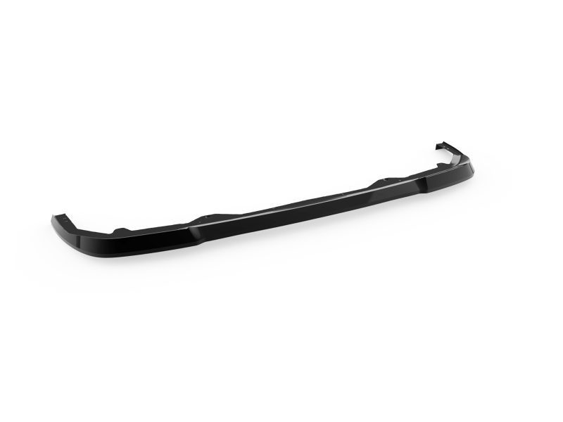 Long glossy black car bumper lip/spoiler part photographed on a white background