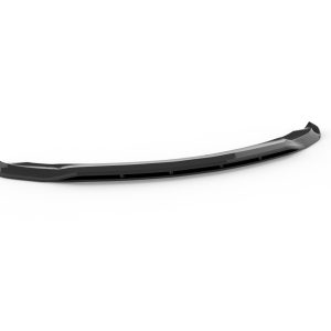 Glossy curved car rear spoiler viewed from the side on a white background.