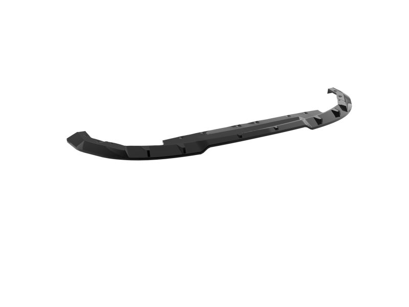 Curved black car bumper lip spoiler with multiple mounting holes