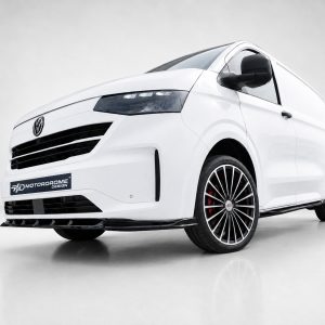 K217-004_4jpg - OPSHOLDERS White van shown from a low front-right perspective with a black grille and custom wheels; branding reads Motordrome Design.