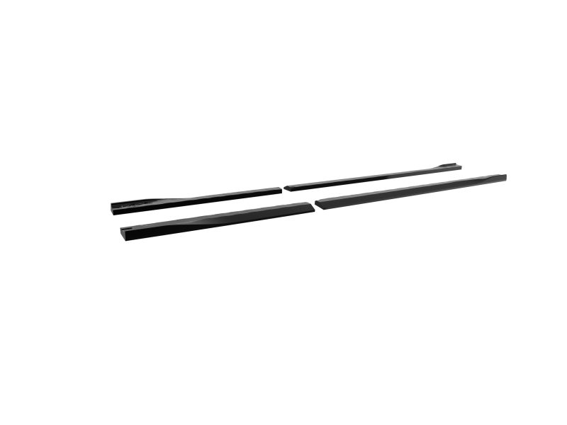 Four long black rectangular bars laid out diagonally on a white background.]