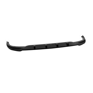 Long black automotive rear diffuser with curved ends, viewed from the side