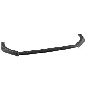 Curved black car bumper lip spoiler designed to mount to a vehicle's front bumper for aerodynamics and styling.