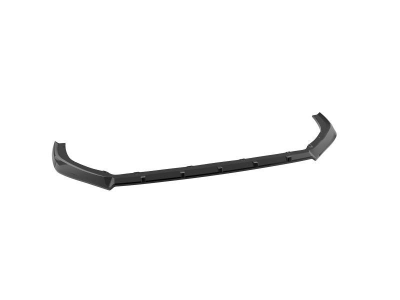 Curved black car bumper lip spoiler designed to mount to a vehicle's front bumper for aerodynamics and styling.