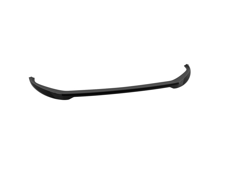 Black curved car spoiler with upturned ends, shown in side view against a white background.|A long, slender automotive wing designed for aerodynamics, in black.