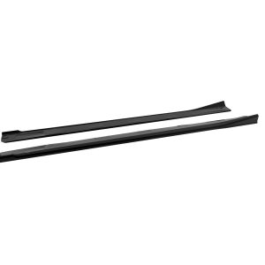 Pair of black windshield wiper blades laid diagonally on a white background