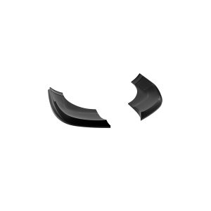 K228-004_5jpg - OPSHOLDERS Two glossy black curved fragments separated on a white background (left larger piece and a smaller right piece).