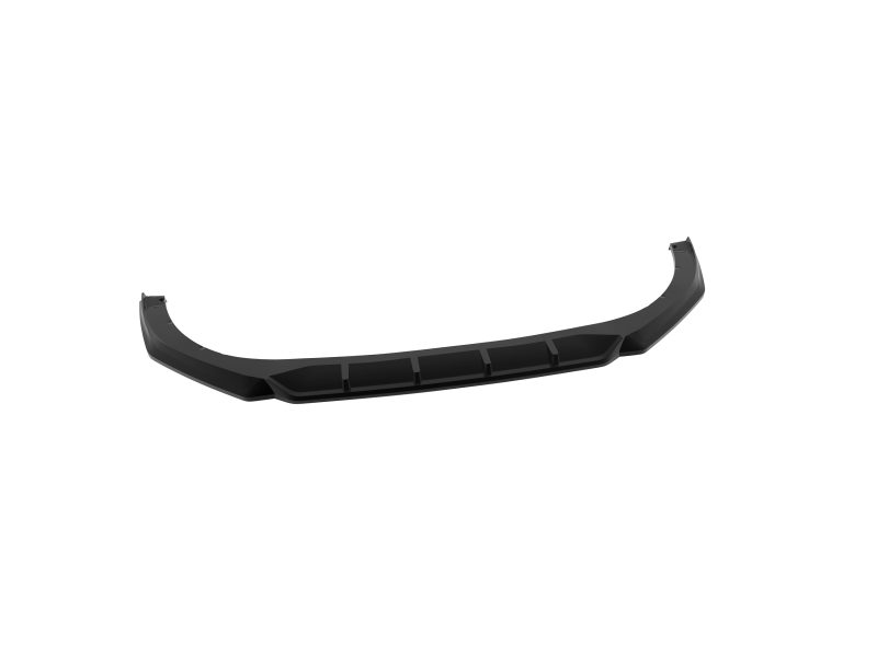 Black curved car bumper lip spoiler with mounting points shown against a white background.