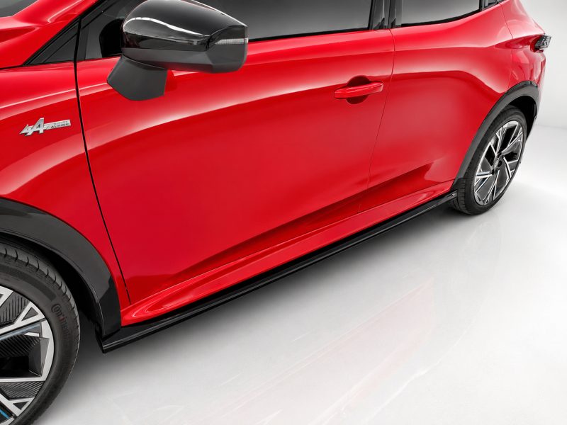 K233-002_5jpg - OPSHOLDERS Red car side view highlighting the door, mirror, and wheel with glossy finish.
