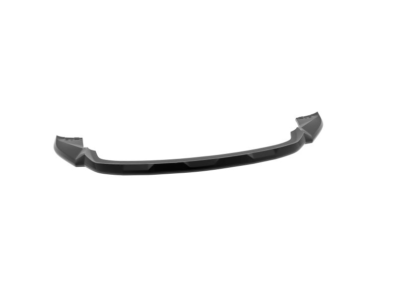 Curved black car bumper lip/spoiler with raised ends, designed to mount to a vehicle’s bumper