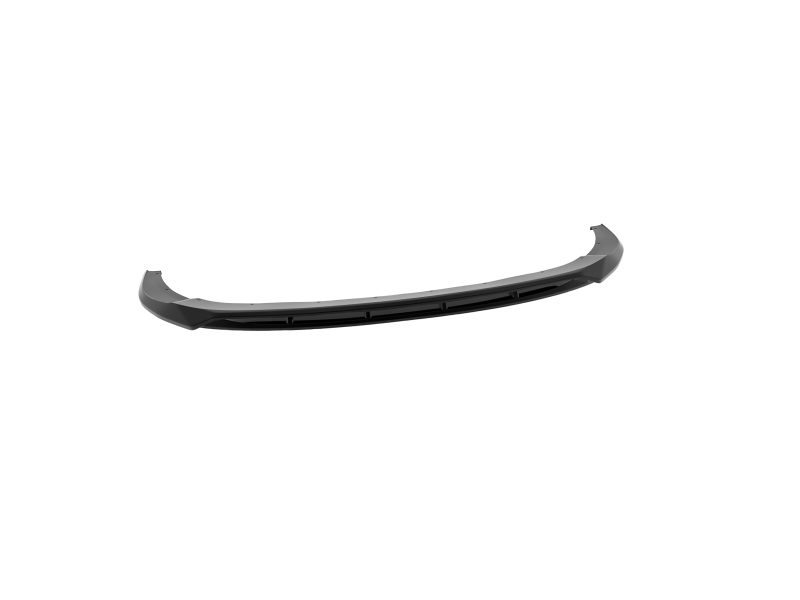 Curved automotive front lip spoiler or bumper lip for a car, shown in dark gray with end caps, designed to improve aerodynamics.