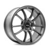 Racingline-Cup-Edition-EVO-Wheels-VWR610008-1jpg - OPSHOLDERS Ten-spoke gray alloy car wheel with a central hub cap and machined finish, shown at an angle