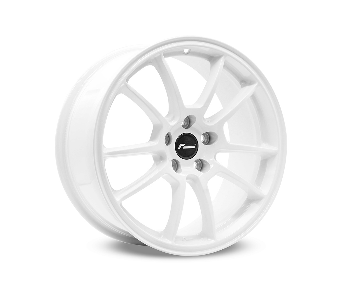 Racingline-Cup-Edition-EVO-Wheels-VWR610009-1jpg - OPSHOLDERS White multi‑spoke alloy car wheel with a black center cap and five lug holes (angled view)