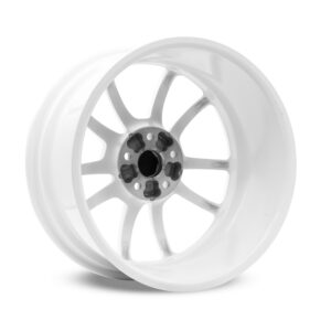 Racingline-Cup-Edition-EVO-Wheels-VWR610009_3-1jpg - OPSHOLDERS White alloy car wheel with multiple spokes and a central hub, photographed at an angle.