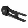 Racingline-Polo-Mk6-GTI-Engine-Mount-1jpg - OPSHOLDERS Black metal lever with a circular wheel on the left and two-prong fork on the right, an industrial linkage component.