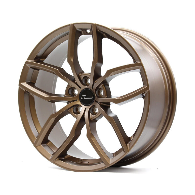 Racingline-R360-Wheel-Copper-1jpg - OPSHOLDERS Bronze alloy car wheel with a multi-spoke design and a black center cap.