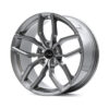 Racingline-R360-Wheel-Gunmetaljpg - OPSHOLDERS Grey multi-spoke alloy car wheel with a black center cap and silver finish.