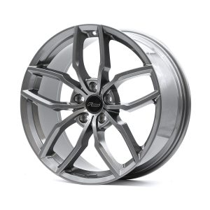 Racingline-R360-Wheel-Gunmetal-300x300-1jpg - OPSHOLDERS Silver alloy car wheel rim with a multi-spoke design and polished finish for a sleek, aftermarket look.
