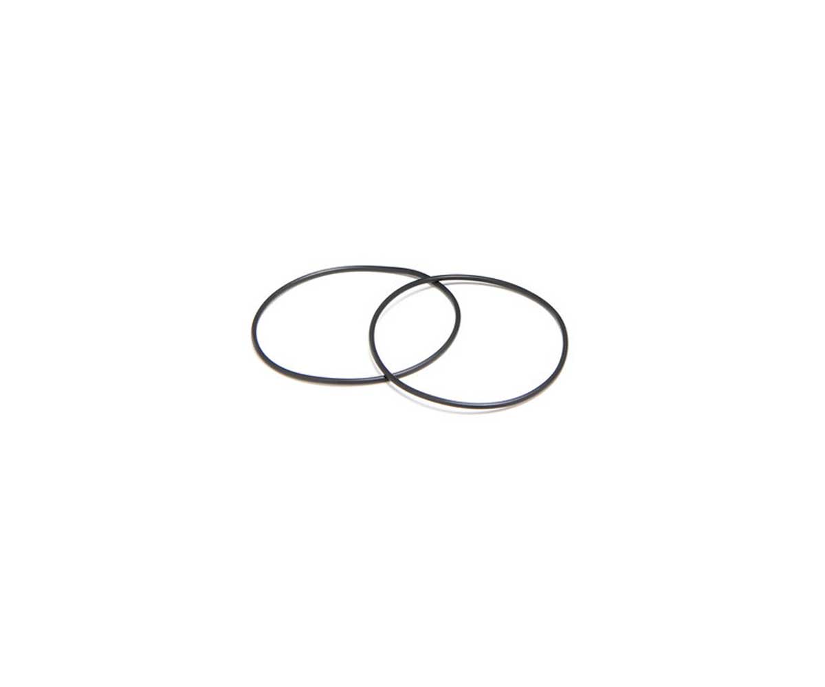 VWR120001jpg - OPSHOLDERS Two black rubber O-rings linked together on a white background.