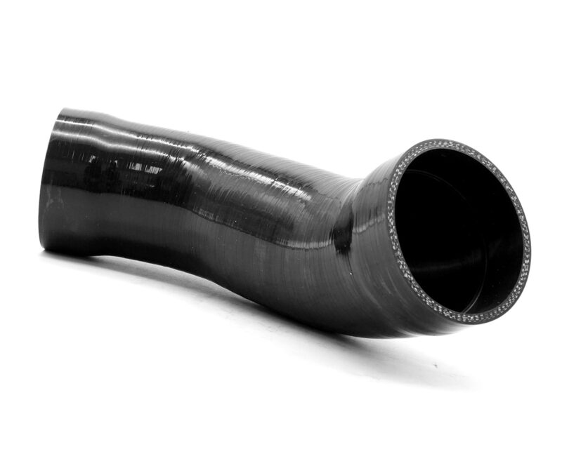 VWR120005_5jpg - OPSHOLDERS Black plastic pipe elbow fitting with a wide hollow opening, lying on its side
