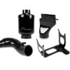 VWR12A1S1-1jpg - OPSHOLDERS Black automotive intake components arranged together: air filter housing, intake tube, curved hose, and mounting bracket.