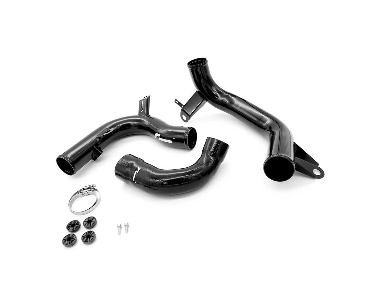 VWR140012-1jpg - OPSHOLDERS Auto intercooler pipe kit with three black hoses, clamps, brackets and small screws on white background
