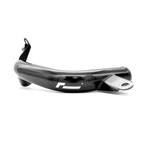 VWR140012_1-1jpg - OPSHOLDERS Black curved bicycle pedal with a metal toe clip and mounting strap on a white background