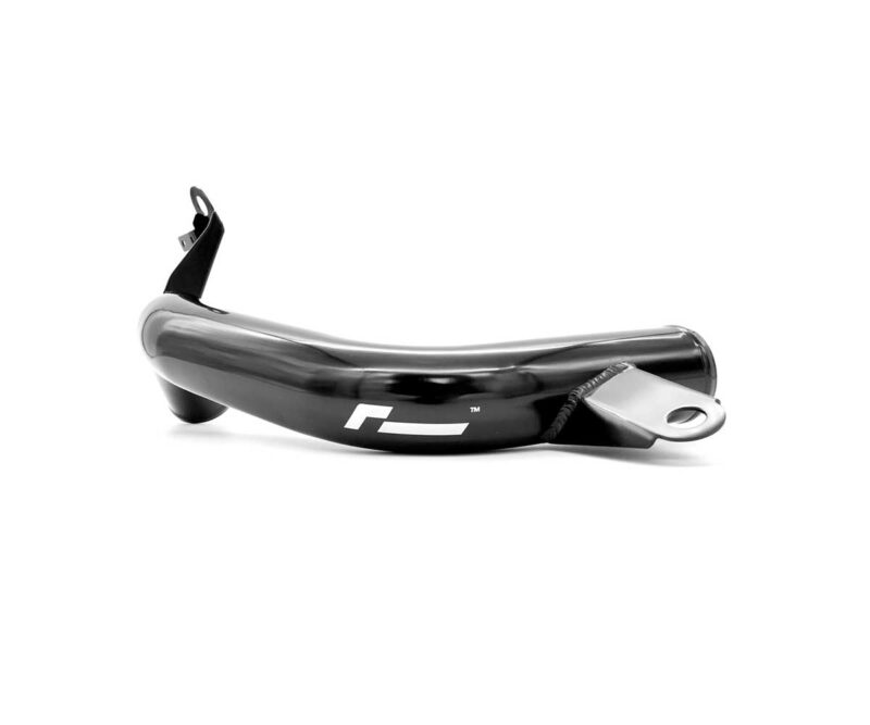 VWR140012_1-1jpg - OPSHOLDERS Black curved bicycle pedal with a metal toe clip and mounting strap on a white background
