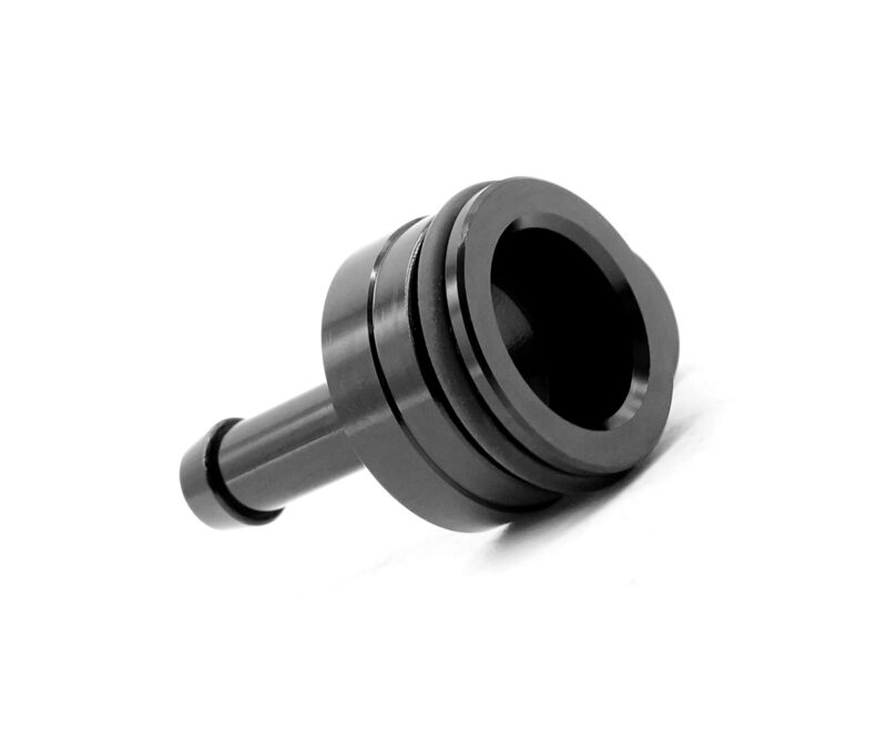 VWR140014_6jpg - OPSHOLDERS Close-up of a metal cylindrical spacer/bushing with a hollow center on a white background, shown at an angle.